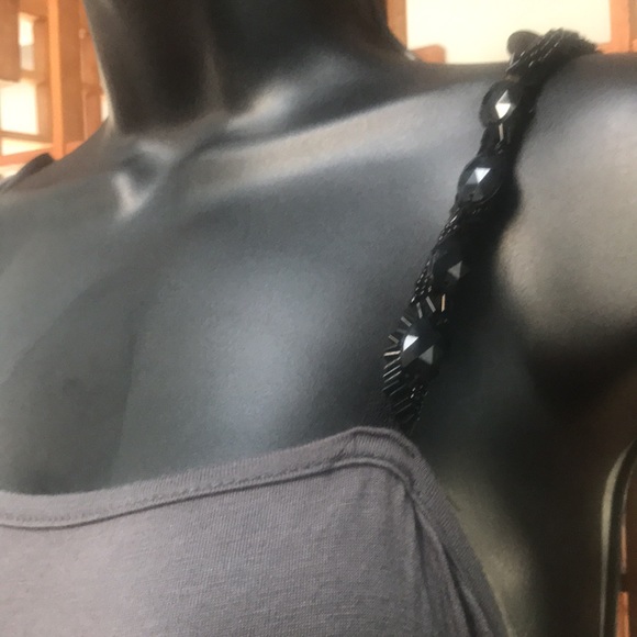 Rhapsody gray shirt with one jeweled strap size XL - Picture 2 of 5